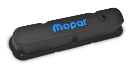 Proform 440-751 Gestanst staal Mopar kleppendeksels Zwart